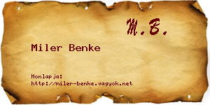 Miler Benke névjegykártya